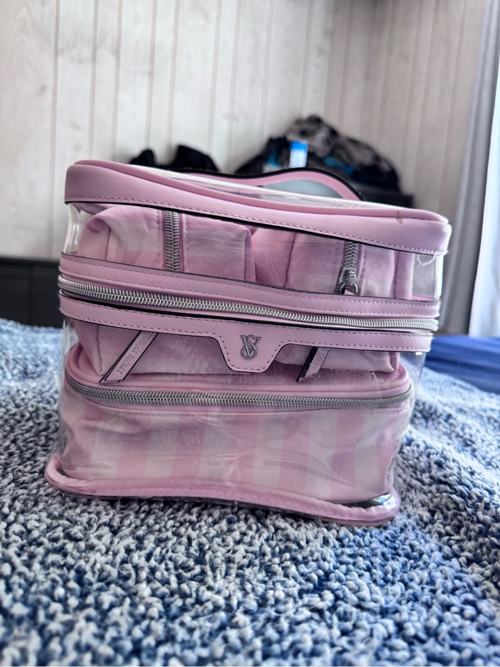Victoria's Secret Pink Clear Cosmetic Organizer Train Case